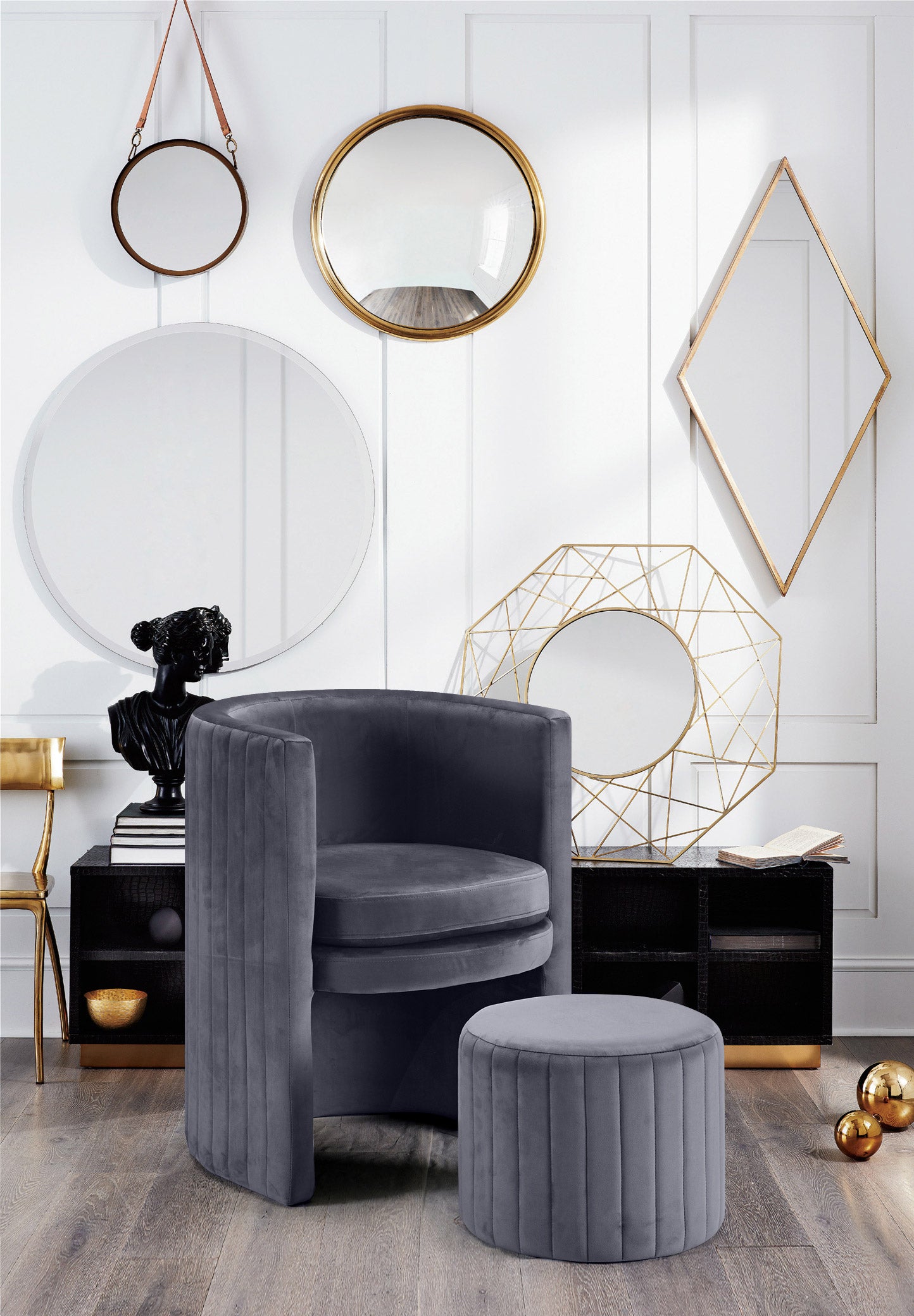 Fauteuil d'appoint rembourré en chenille Vivi 