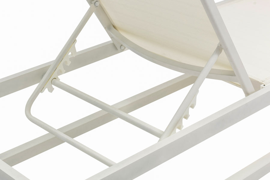 Maldives Mesh Water Resistant Fabric Outdoor Patio Adjustable Sun Chaise Lounge Chair
