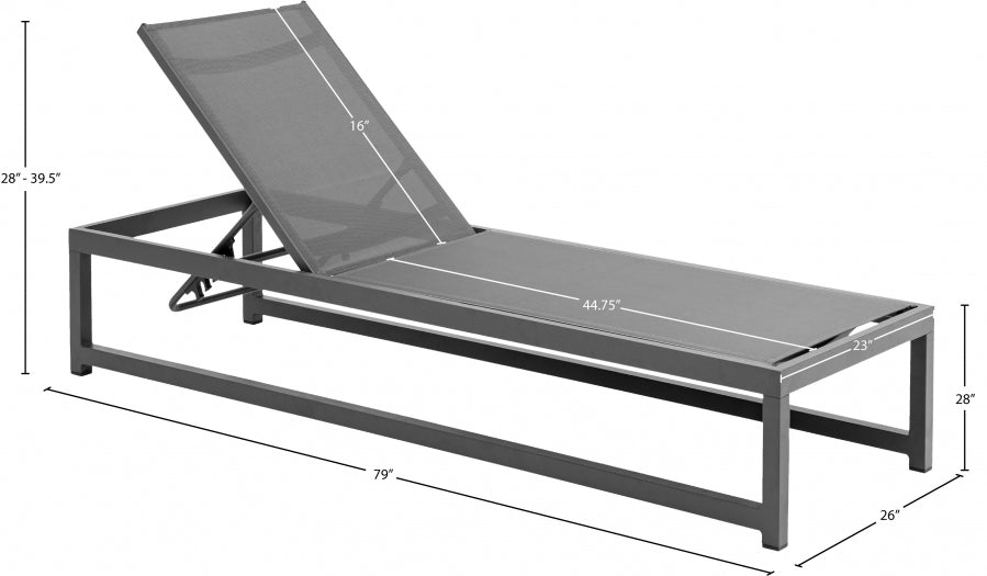 Maldives Mesh Water Resistant Fabric Outdoor Patio Adjustable Sun Chaise Lounge Chair
