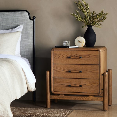 Caroline Nightstand- Smoked Oak