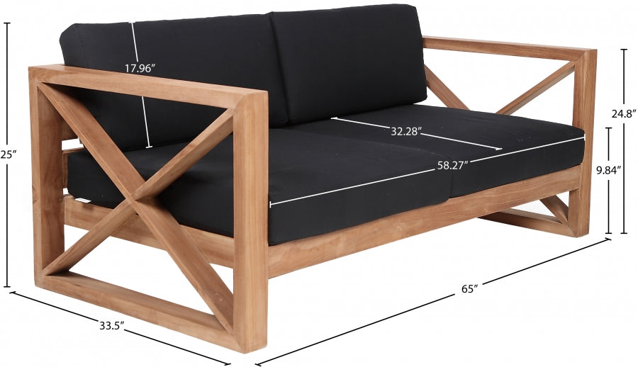Anguilla Water Resistant Fabric Upholsetered Outdoor Patio Loveseat