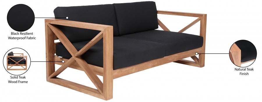 Anguilla Water Resistant Fabric Upholsetered Outdoor Patio Loveseat