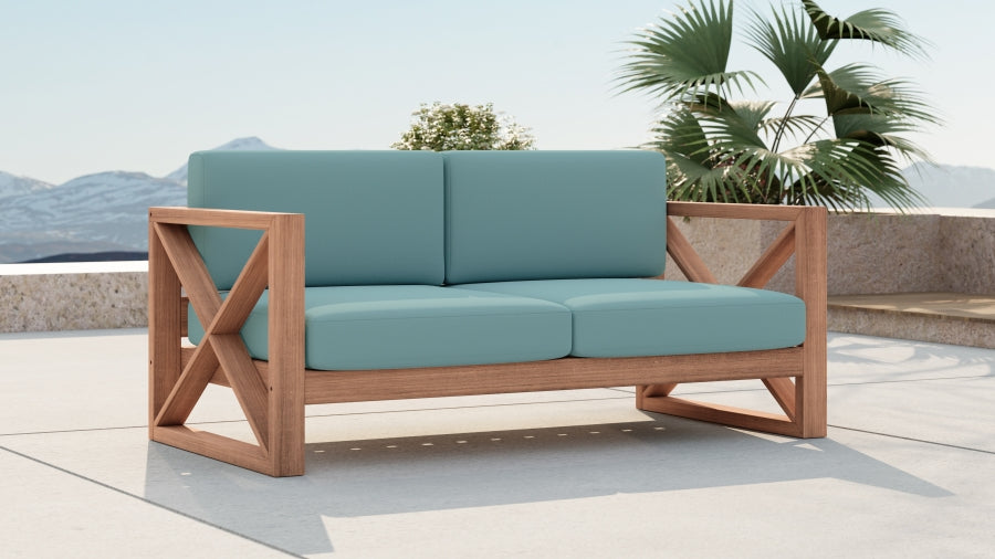 Anguilla Water Resistant Fabric Upholsetered Outdoor Patio Loveseat