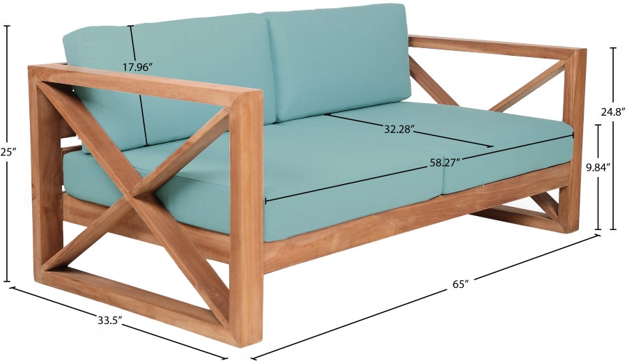 Anguilla Water Resistant Fabric Upholsetered Outdoor Patio Loveseat