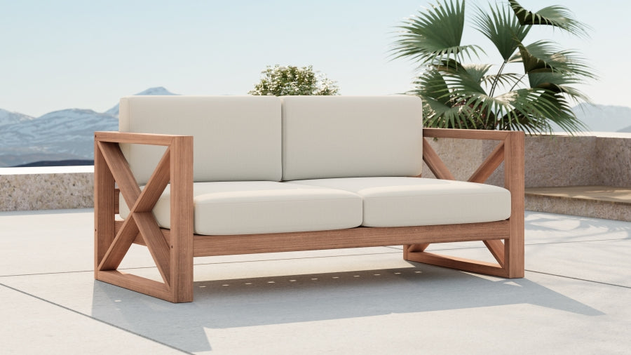 Anguilla Water Resistant Fabric Upholsetered Outdoor Patio Loveseat