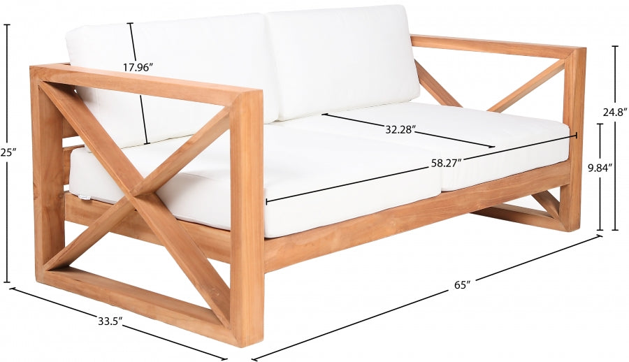 Anguilla Water Resistant Fabric Upholsetered Outdoor Patio Loveseat