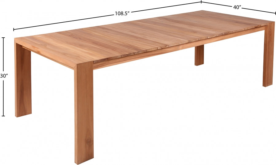 Tulum 108.5" Teak Wood Outdoor Patio Dining Table