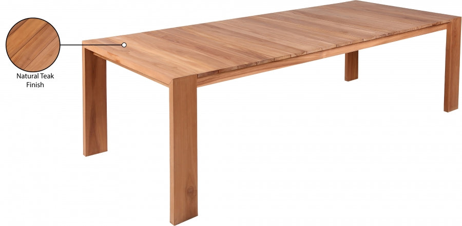 Tulum 108.5" Teak Wood Outdoor Patio Dining Table