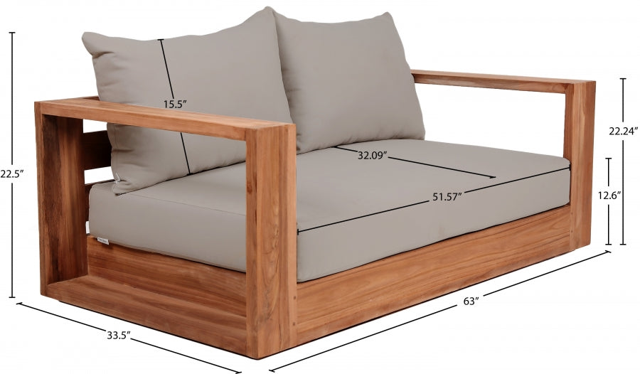 Tulum Water Resistant Fabric Upholstered Outdoor Patio Sofa