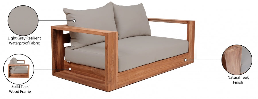 Tulum Water Resistant Fabric Upholstered Outdoor Patio Sofa
