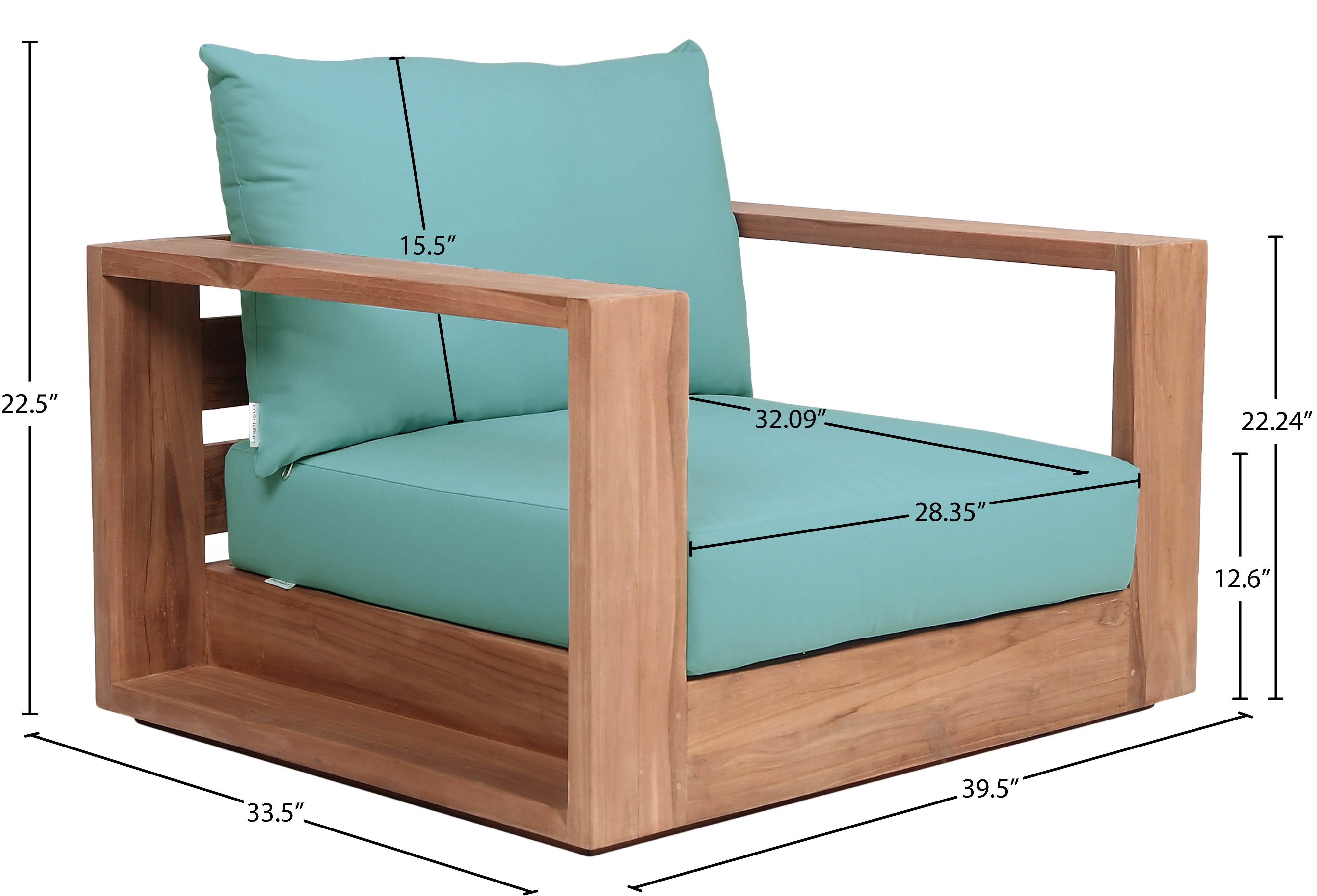 Chaise d'appoint d'extérieur en tissu résistant à l'eau Tulum