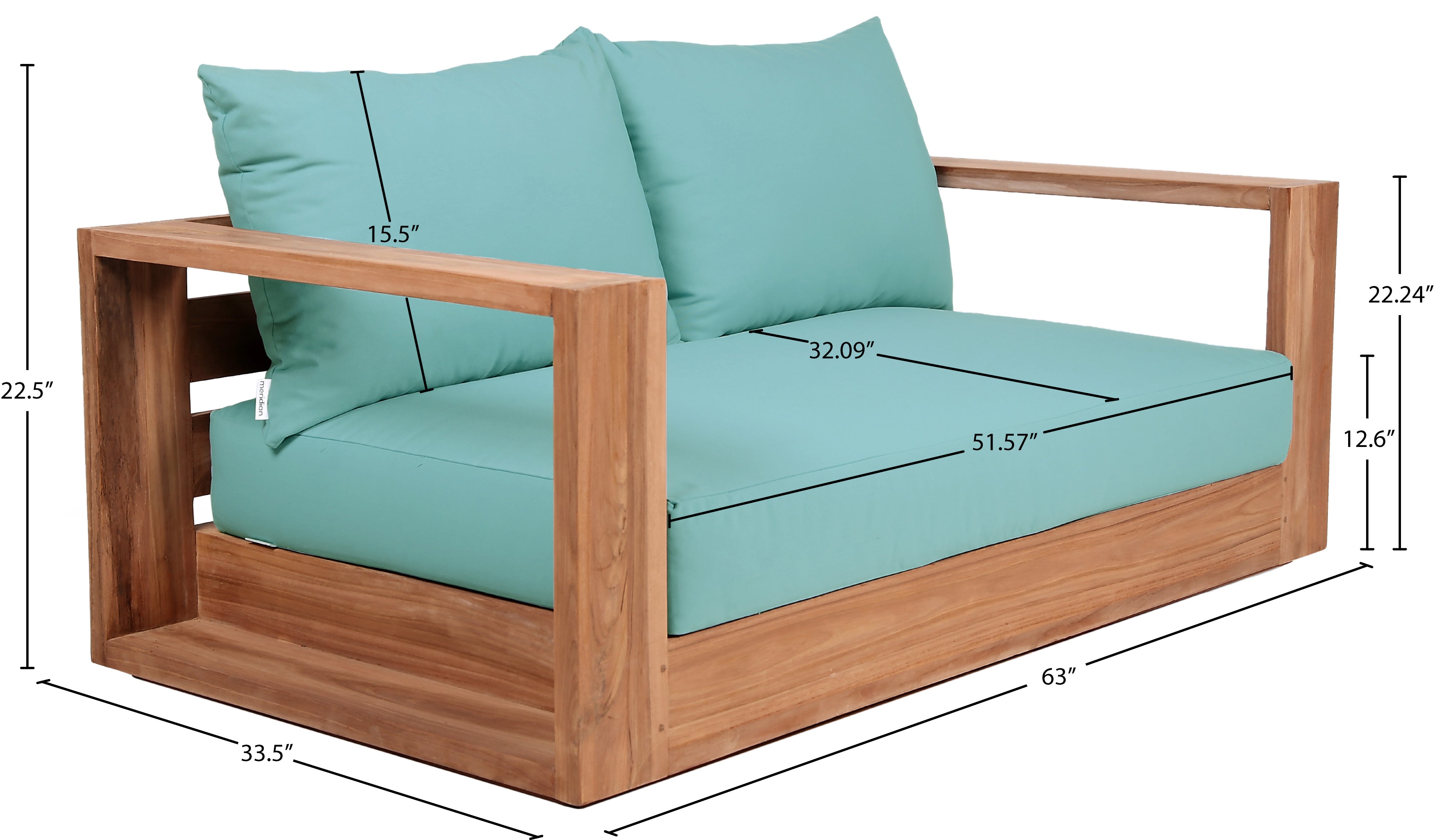 Tulum Water Resistant Fabric Upholstered Outdoor Patio Sofa
