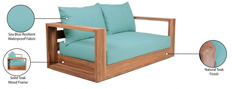 Tulum Water Resistant Fabric Upholstered Outdoor Patio Sofa