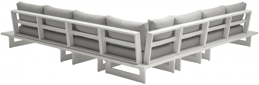 Maldives 129.5" Water Resistant Fabric Upholstered Outdoor Patio 5pc. Modular Sectional