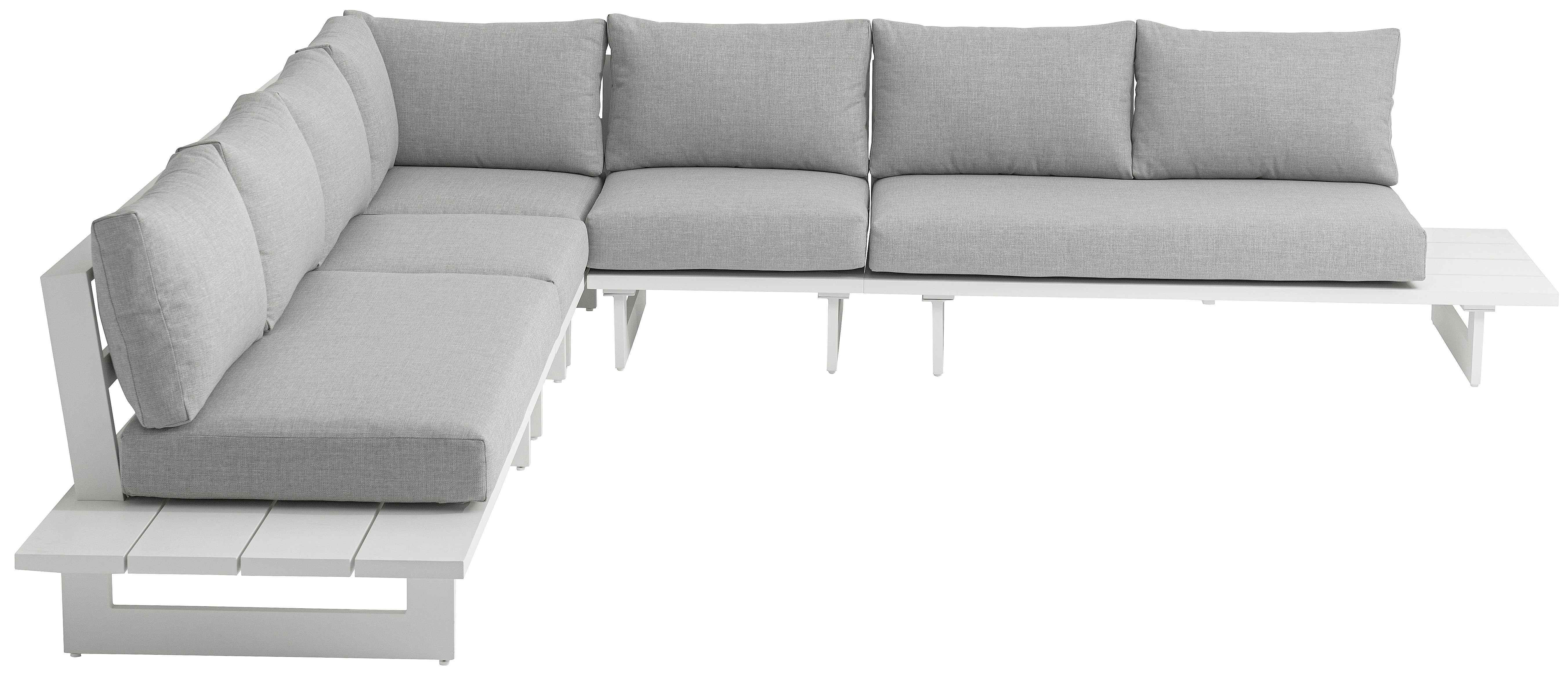 Maldives 129.5" Water Resistant Fabric Upholstered Outdoor Patio 5pc. Modular Sectional