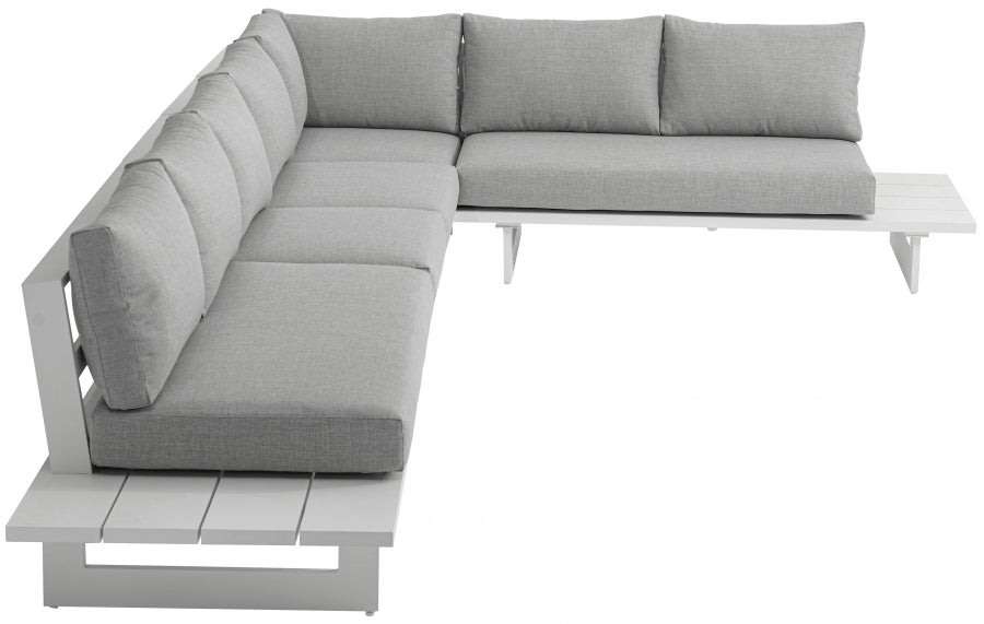 Maldives 157" Water Resistant Fabric Upholstered Outdoor Patio 5pc. Modular Sectional