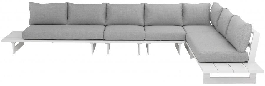 Maldives 157" Water Resistant Fabric Upholstered Outdoor Patio 5pc. Modular Sectional