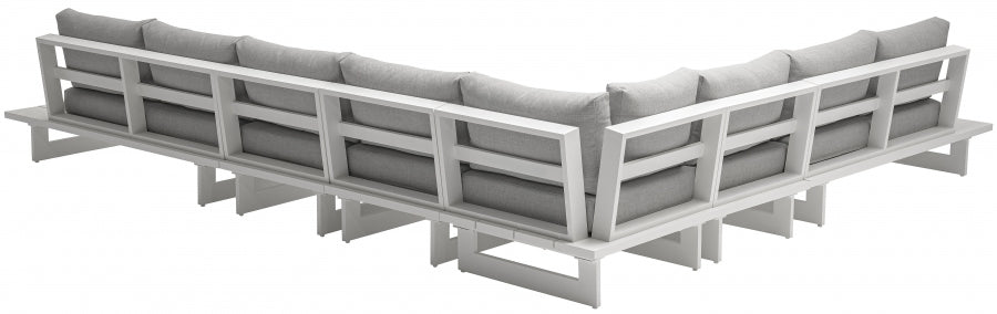 Maldives 129.5" Water Resistant Fabric Upholstered Outdoor Patio 6pc. Modular Sectional