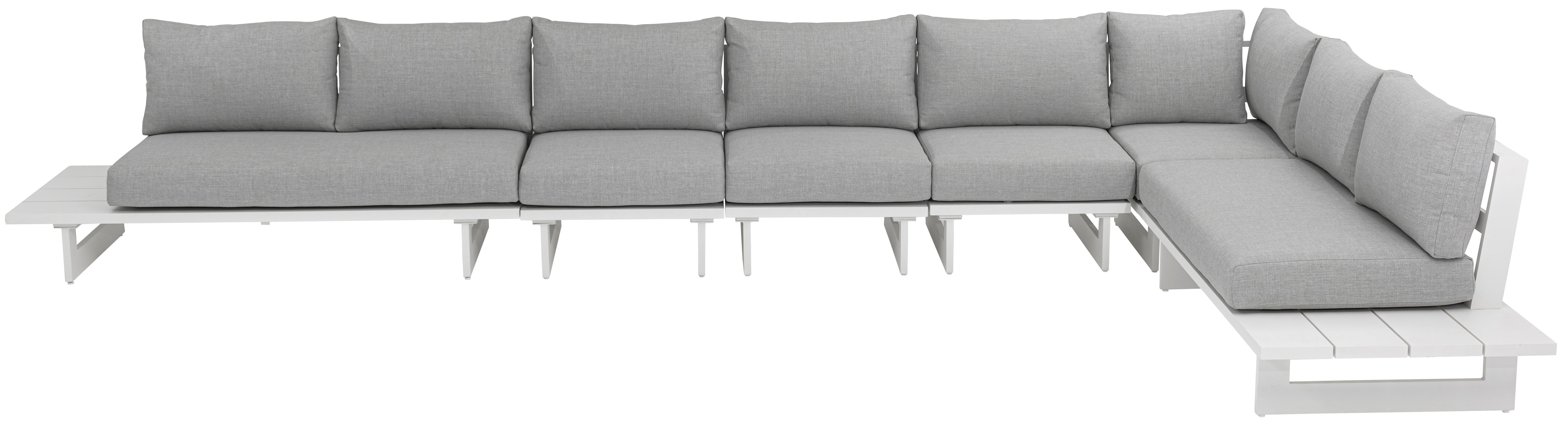 Maldives 102" Water Resistant Fabric Upholstered Outdoor Patio 6pc. Modular Sectional