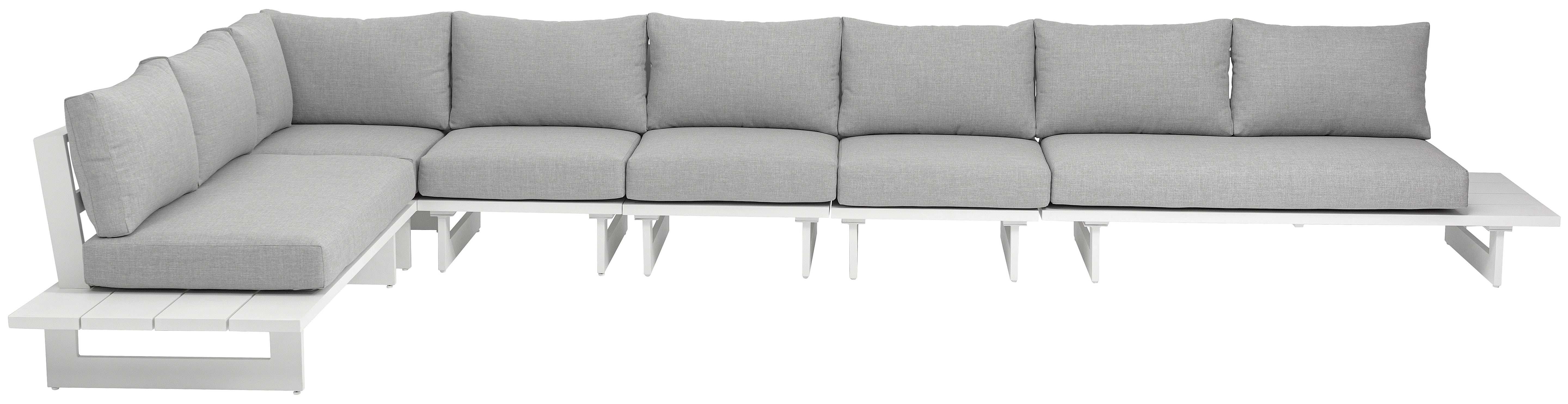 Maldives 184.5" Water Resistant Fabric Upholstered Outdoor Patio 6pc. Modular Sectional