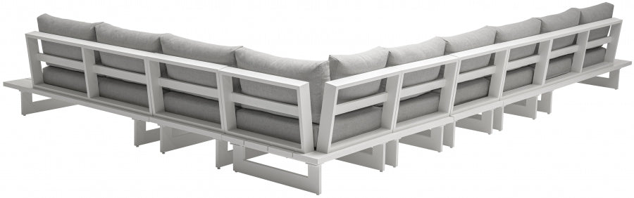 Maldives 129.5" Water Resistant Fabric Upholstered Outdoor Patio 7pc. Modular Sectional