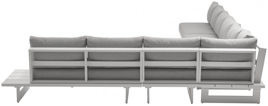 Maldives 129.5" Water Resistant Fabric Upholstered Outdoor Patio 7pc. Modular Sectional