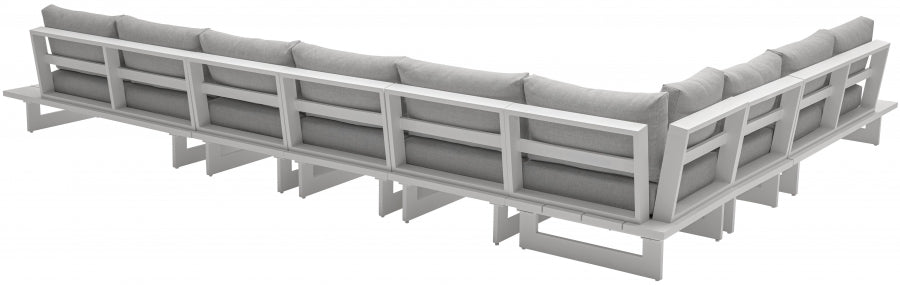 Maldives 184.5" Water Resistant Fabric Upholstered Outdoor Patio 7pc. Modular Sectional