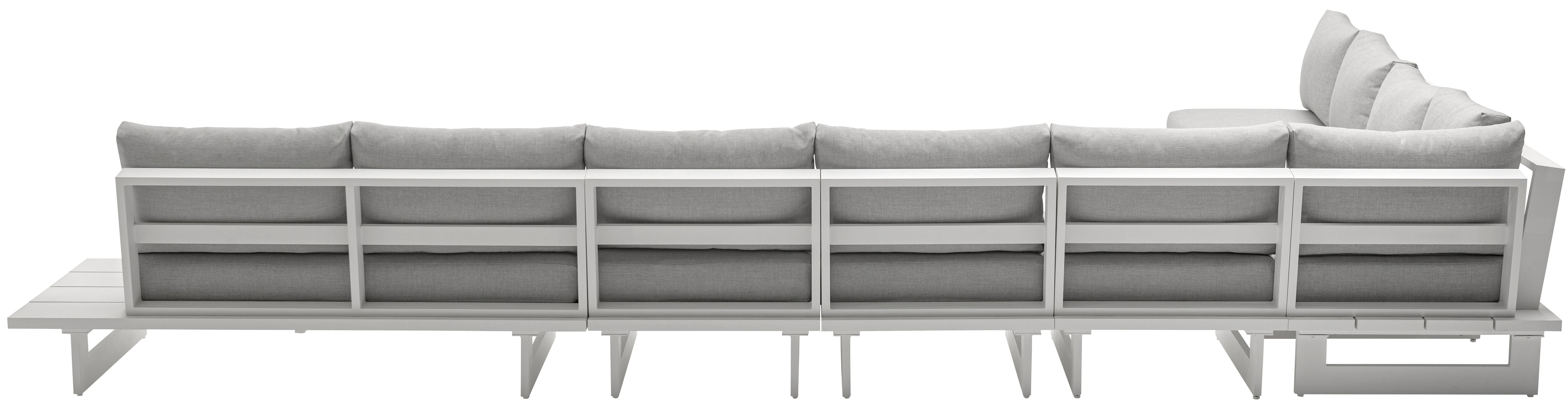 Maldives 184.5" Water Resistant Fabric Upholstered Outdoor Patio 7pc. Modular Sectional