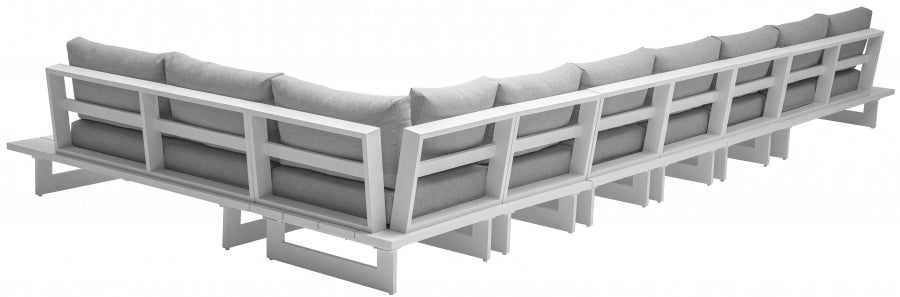 Maldives 212" Water Resistant Fabric Upholstered Outdoor Patio 7pc. Modular Sectional