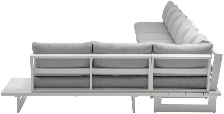 Maldives 212" Water Resistant Fabric Upholstered Outdoor Patio 7pc. Modular Sectional