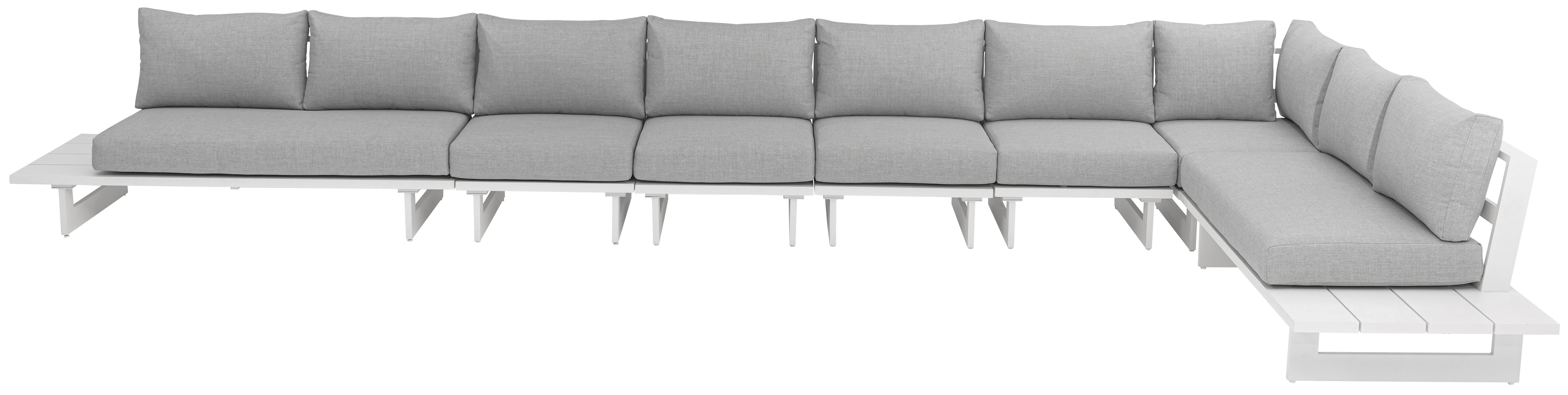 Maldives 212" Water Resistant Fabric Upholstered Outdoor Patio 7pc. Modular Sectional