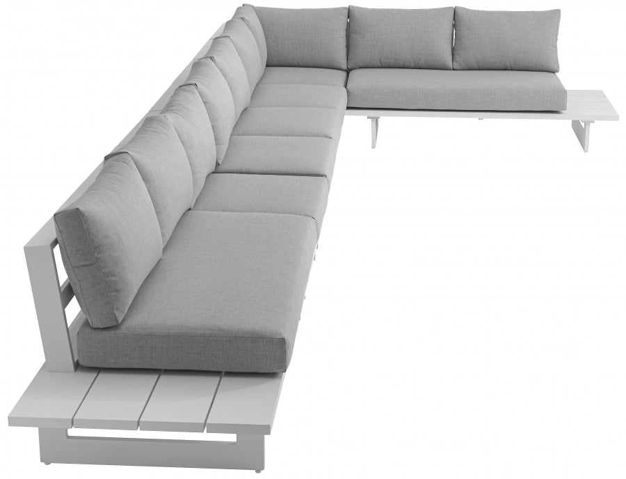 Maldives 212" Water Resistant Fabric Upholstered Outdoor Patio 7pc. Modular Sectional