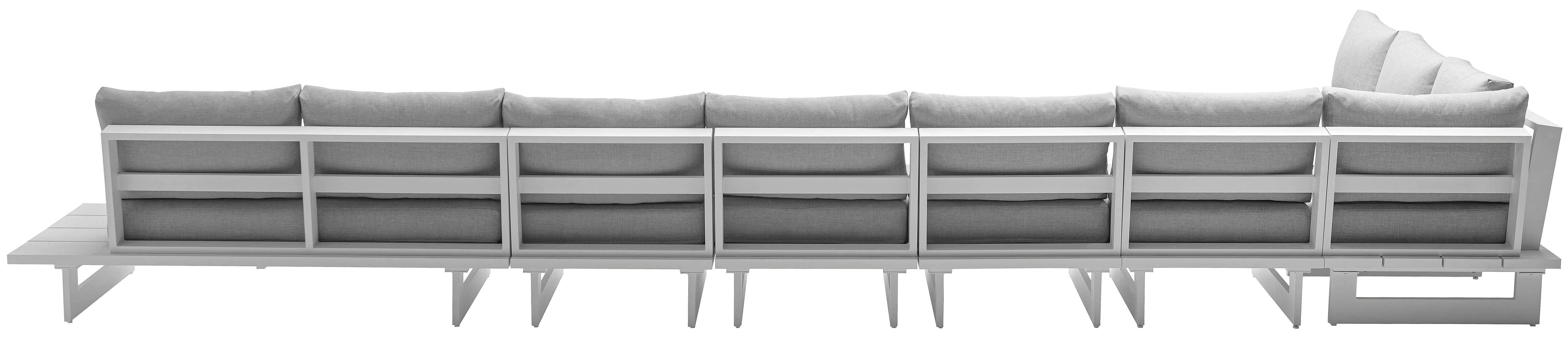 Maldives 212" Water Resistant Fabric Upholstered Outdoor Patio 7pc. Modular Sectional