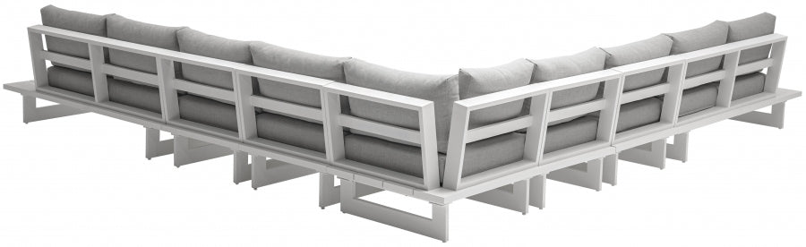Maldives 157" Water Resistant Fabric Upholstered Outdoor Patio 7pc. Modular Sectional