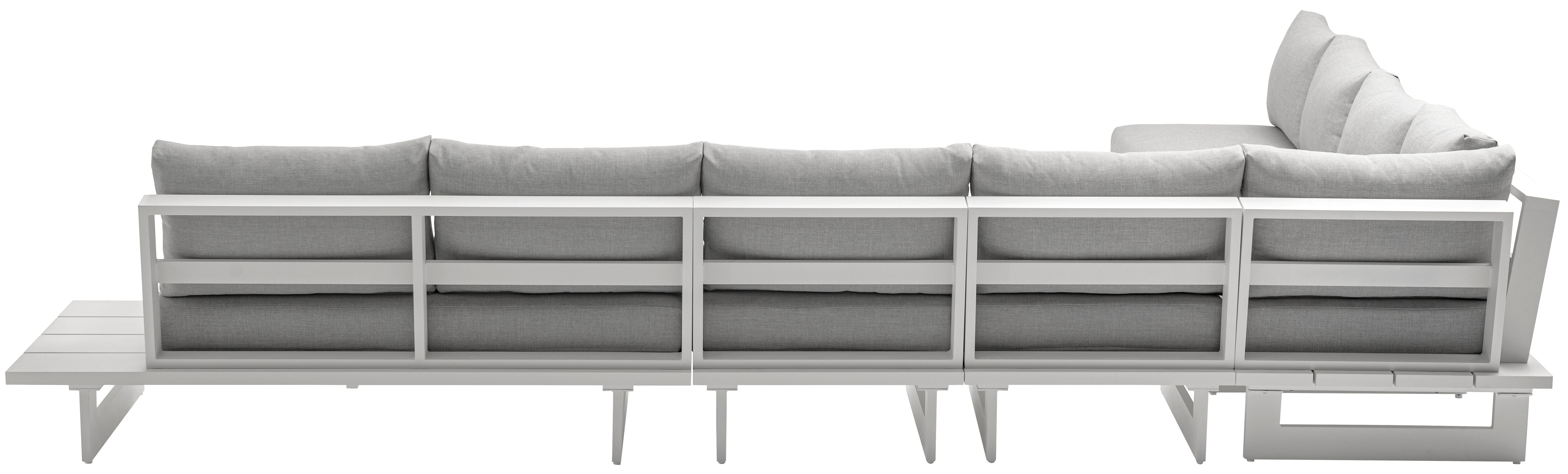 Maldives 157" Water Resistant Fabric Upholstered Outdoor Patio 7pc. Modular Sectional
