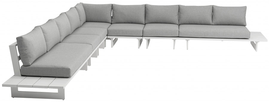 Maldives 157" Water Resistant Fabric Upholstered Outdoor Patio 7pc. Modular Sectional