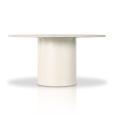 Belle Round Dining Table-Cream Marble