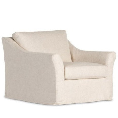 Delray Slipcover Swivel Chair - Creme