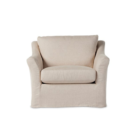 Delray Slipcover Chair And A Half  - Creme