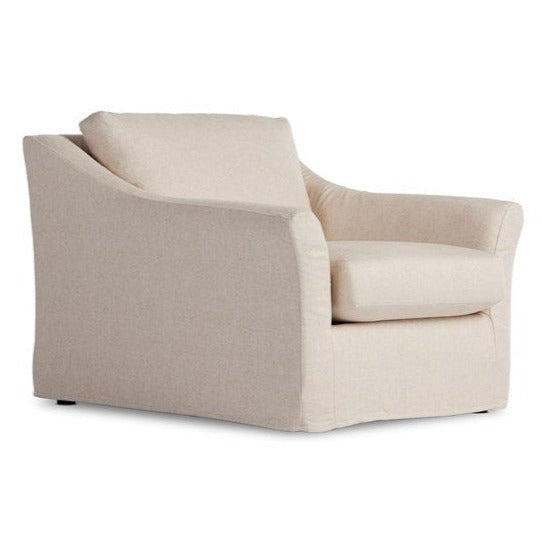 Delray Slipcover Chair And A Half  - Creme