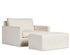 Maddox Slipcover Chair W/ Ottoman - Creme