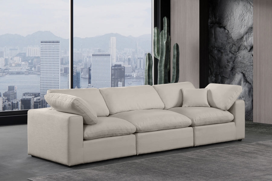 Comfy Linen Textured Fabric Sofa