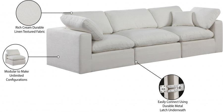 Comfy Linen Textured Fabric Sofa