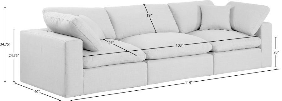 Comfy Linen Textured Fabric Sofa