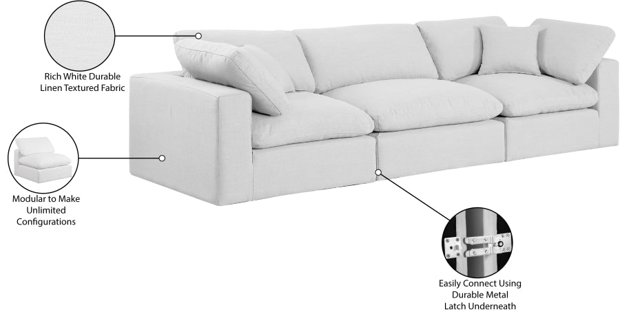 Comfy Linen Textured Fabric Sofa