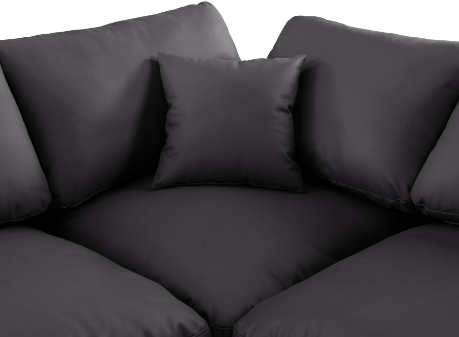 Comfy 119" Vegan Leather Upholstered 6pc. Modular Sectional