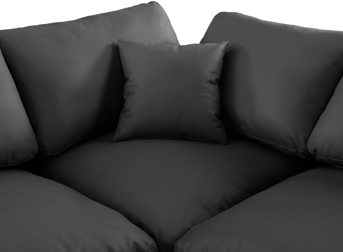 Comfy 119" Vegan Leather Upholstered 6pc. Modular Sectional
