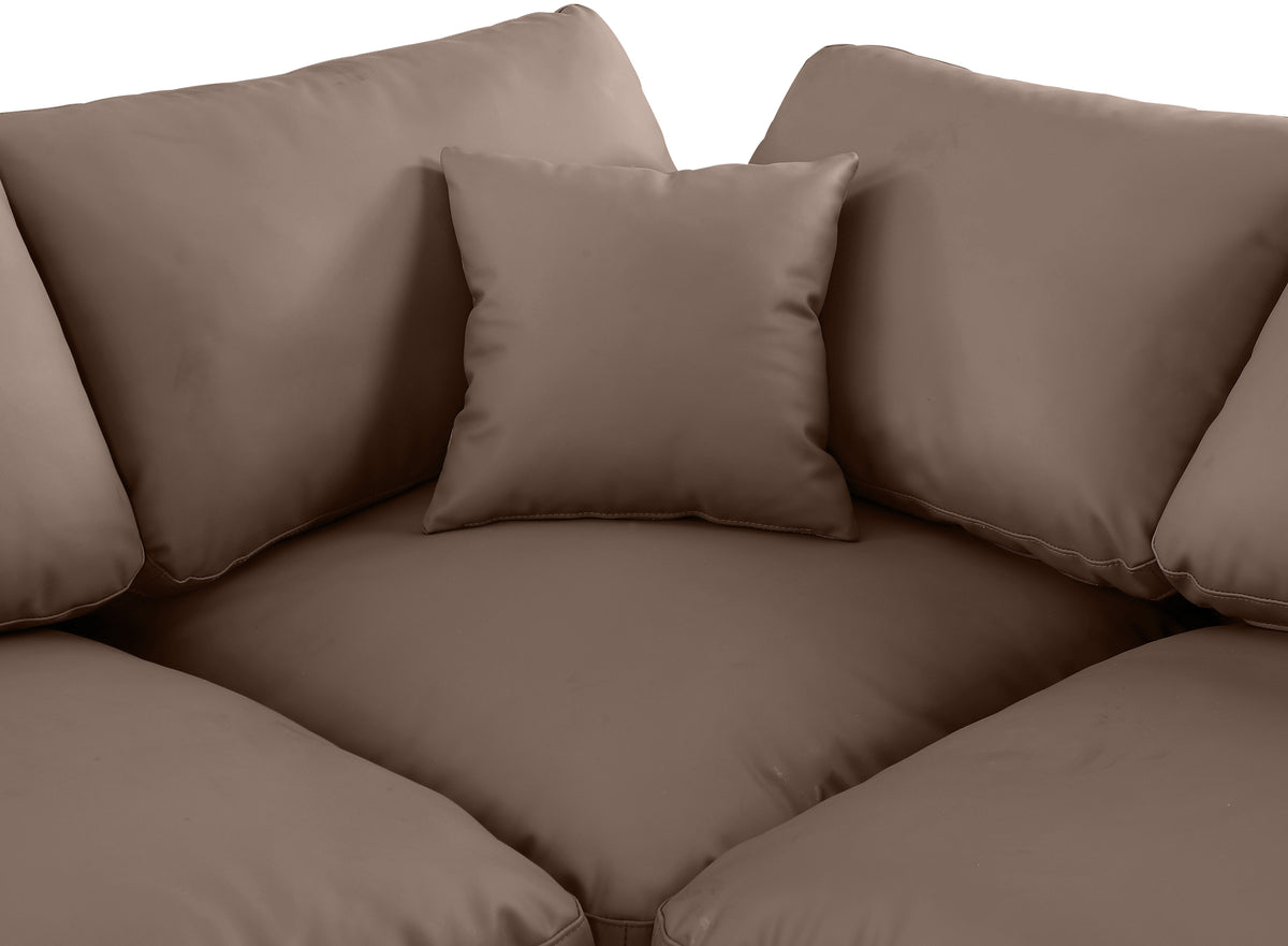 Comfy 119" Vegan Leather Upholstered 6pc. Modular Sectional