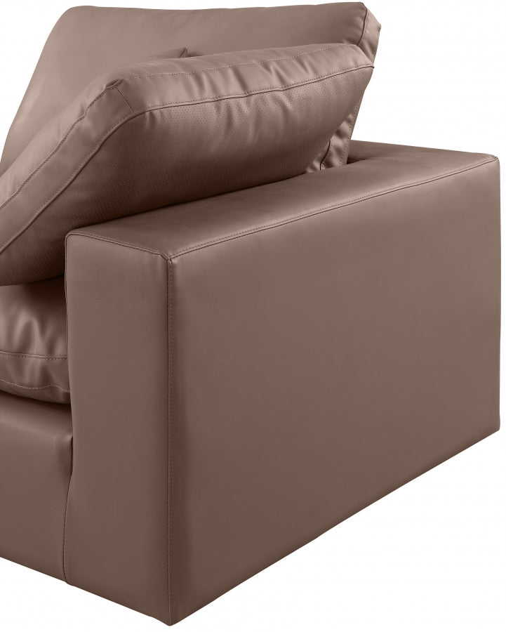 Comfy 119" Vegan Leather Upholstered 6pc. Modular Sectional