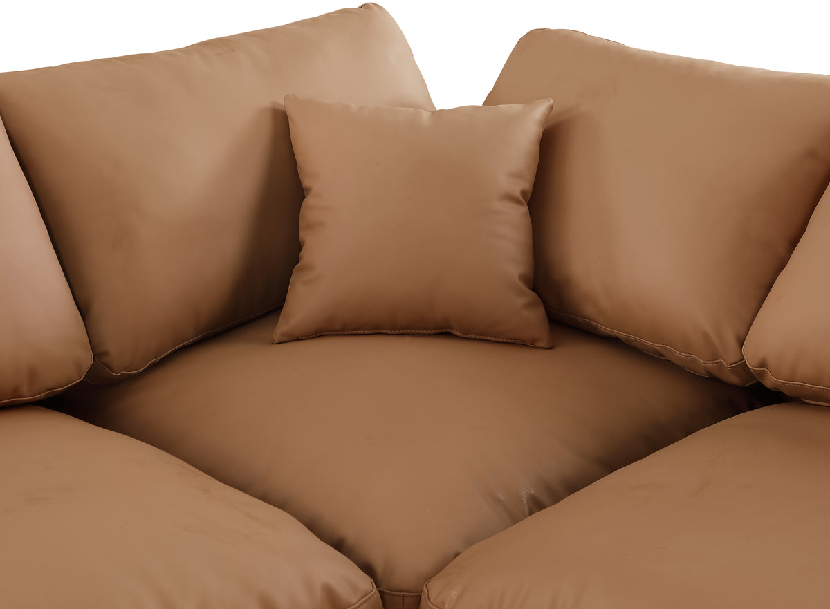 Comfy 119" Vegan Leather Upholstered 6pc. Modular Sectional